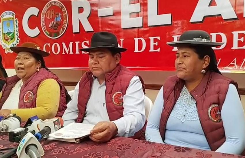  COR El Alto convoca a congreso el 14 y 15 de abril y elegir nuevo ejecutivo
